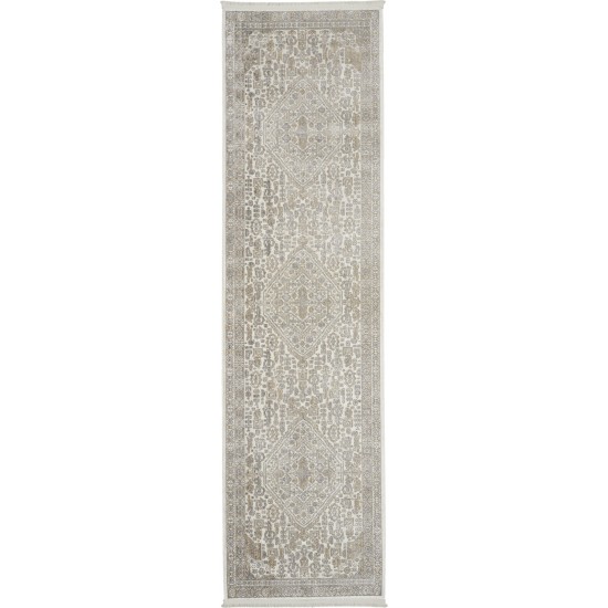 Nourison Lustrous Weave LUW02 Runner Rug, Ivory/Beige, 2'2" x 7'6"