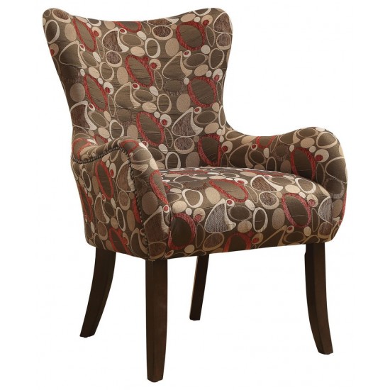 ACME Gabir Accent Chair, Fabric & Espresso