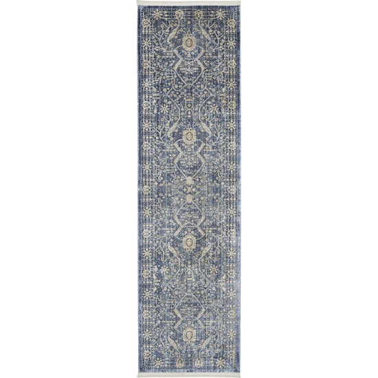 Nourison Lustrous Weave LUW03 Runner Rug, Blue, 2'2" x 7'6"