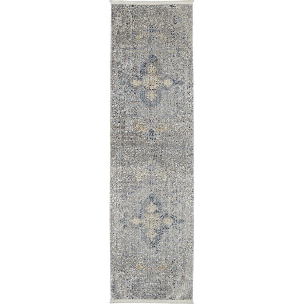 Nourison Lustrous Weave LUW04 Runner Rug, Blue/Grey, 2'2" x 7'6"