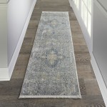 Nourison Lustrous Weave LUW04 Runner Rug, Blue/Grey, 2'2" x 7'6"