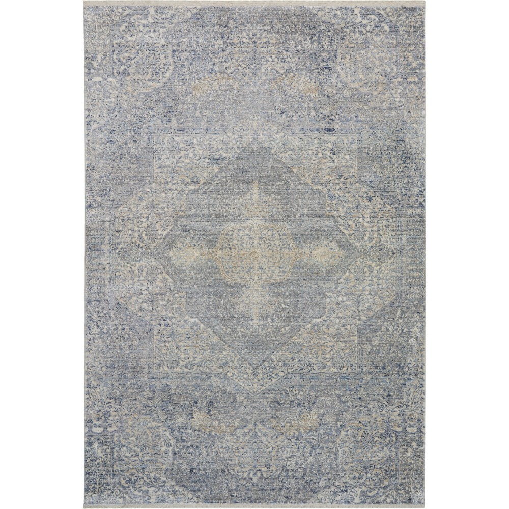 Nourison Lustrous Weave LUW04 Area Rug, Blue/Grey, 3'10" x 5'10"