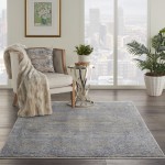 Nourison Lustrous Weave LUW04 Area Rug, Blue/Grey, 3'10" x 5'10"