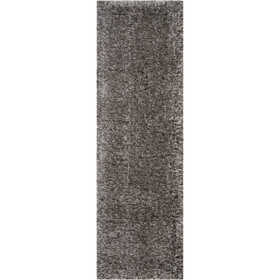 Nourison Luxe Shag LXS01 Runner Rug, Charcoal, 2'2" x 7'6"