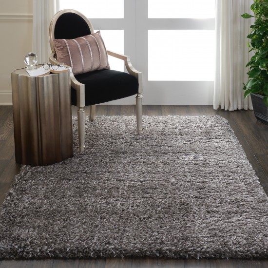 Nourison Luxe Shag LXS01 Area Rug, Charcoal, 4' x 6'