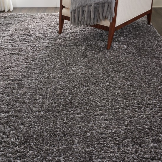Nourison Luxe Shag LXS01 Area Rug, Charcoal, 8'2" x 10'