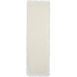 Nourison Luxe Shag LXS01 Runner Rug, Ivory, 2'2" x 7'6"