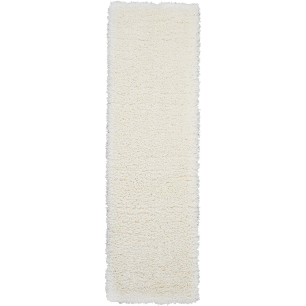 Nourison Luxe Shag LXS01 Runner Rug, Ivory, 2'2" x 7'6"