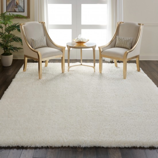 Nourison Luxe Shag LXS01 Area Rug, Ivory, 8'2" x 10'