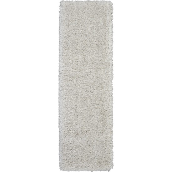 Nourison Luxe Shag LXS01 Runner Rug, Light Grey, 2'2" x 7'6"