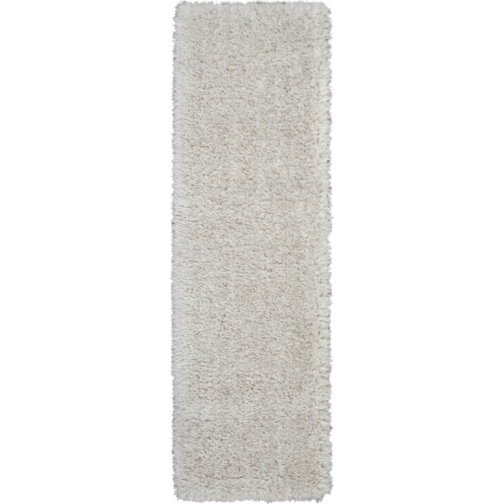 Nourison Luxe Shag LXS01 Runner Rug, Light Grey, 2'2" x 7'6"