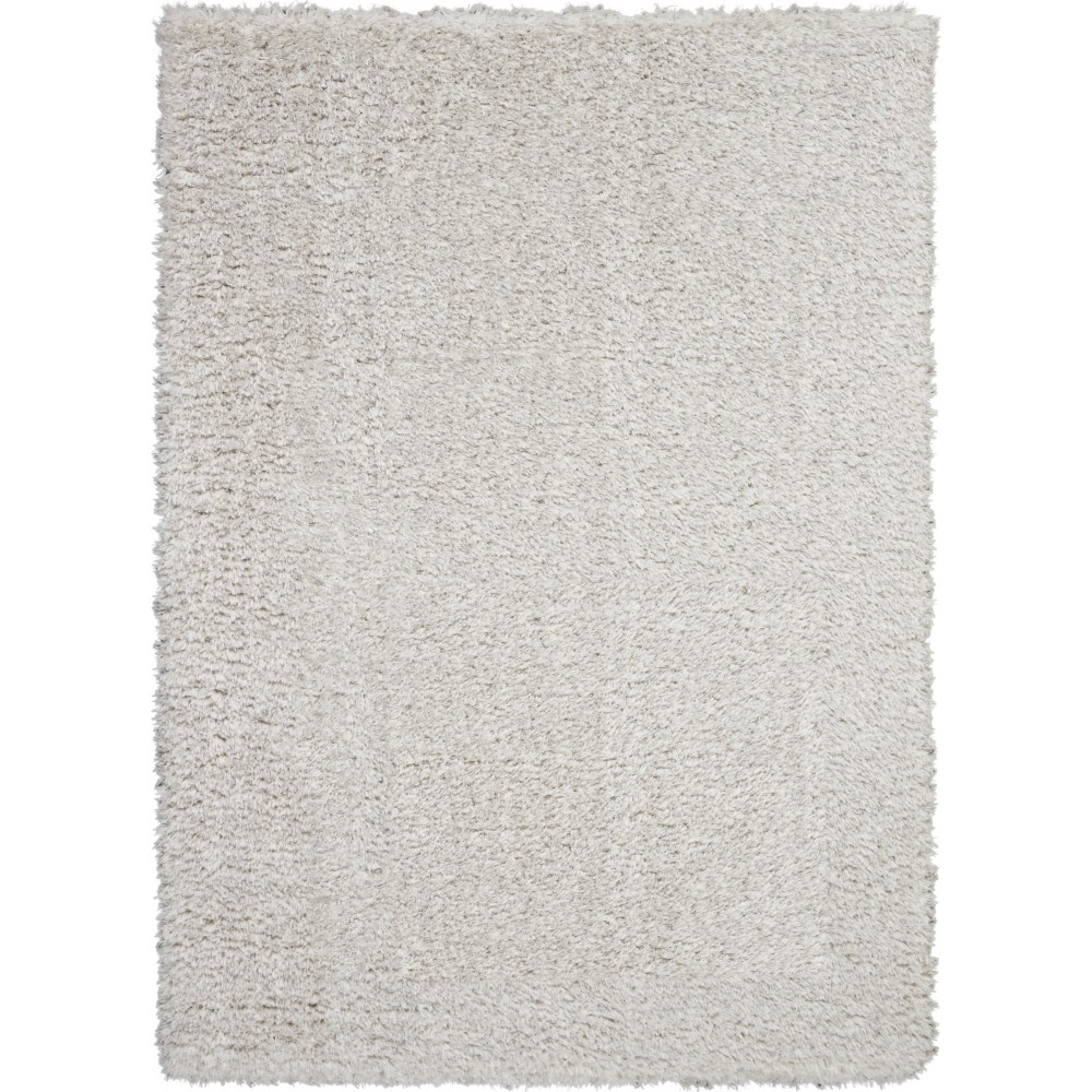 Nourison Luxe Shag LXS01 Area Rug, Light Grey, 4' x 6'