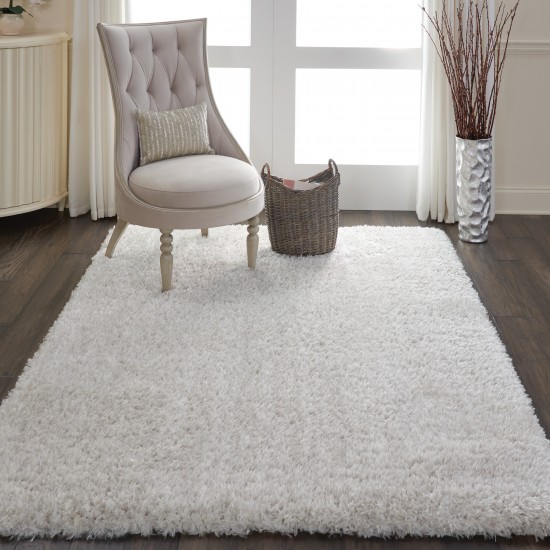 Nourison Luxe Shag LXS01 Area Rug, Light Grey, 4' x 6'