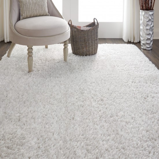 Nourison Luxe Shag LXS01 Area Rug, Light Grey, 4' x 6'