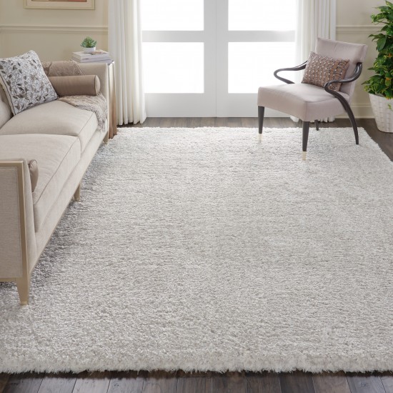 Nourison Luxe Shag LXS01 Area Rug, Light Grey, 8'2" x 10'