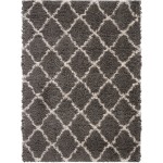 Nourison Luxe Shag LXS02 Area Rug, Charcoal/Beige, 9' x 12'
