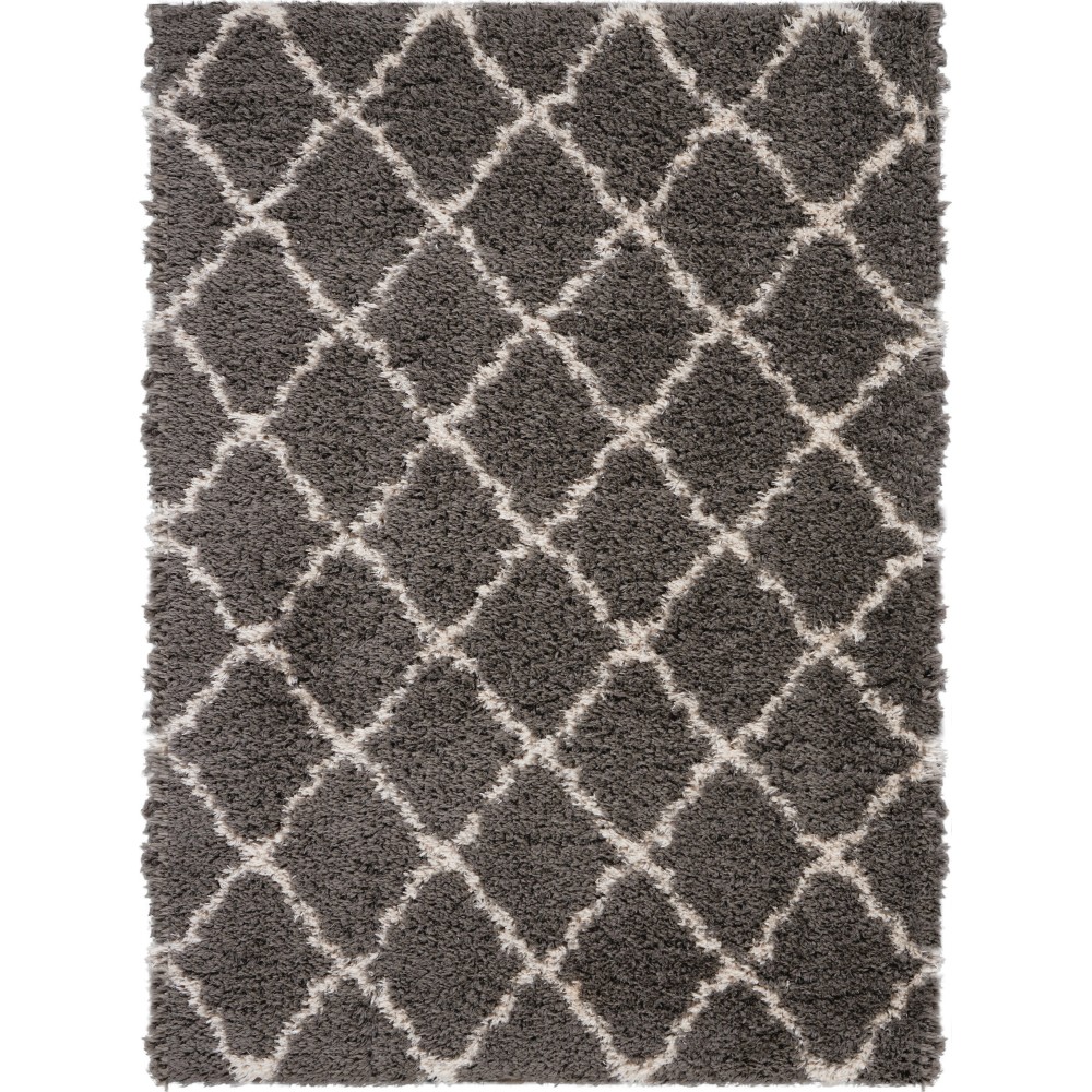 Nourison Luxe Shag LXS02 Area Rug, Charcoal/Beige, 9' x 12' Nourison Luxe Shag LXS02 Area Rug, Charcoal/Beige, 9' x 12'
