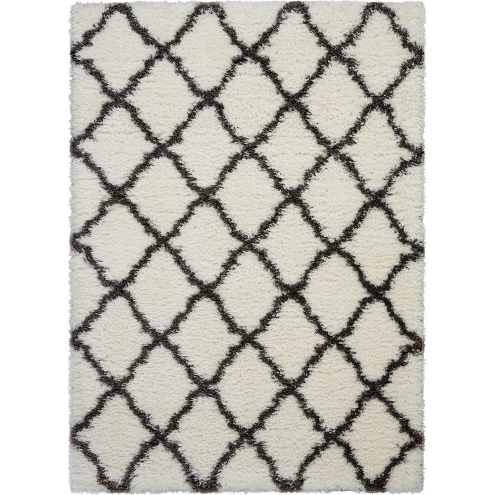 Nourison Luxe Shag LXS02 Area Rug, Ivory/Charcoal, 8'2" x 10' Nourison Luxe Shag LXS02 Area Rug, Ivory/Charcoal, 8'2" x 10'