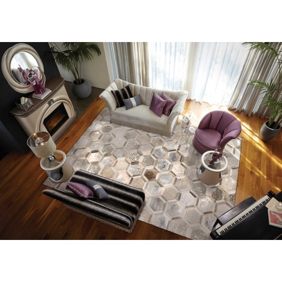 Michael Amini City Chic MA100 Area Rug, Silver, 5'3" x 7'5"