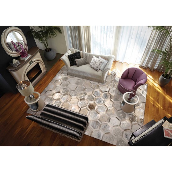 Michael Amini City Chic MA100 Area Rug, Silver, 8' x 10'