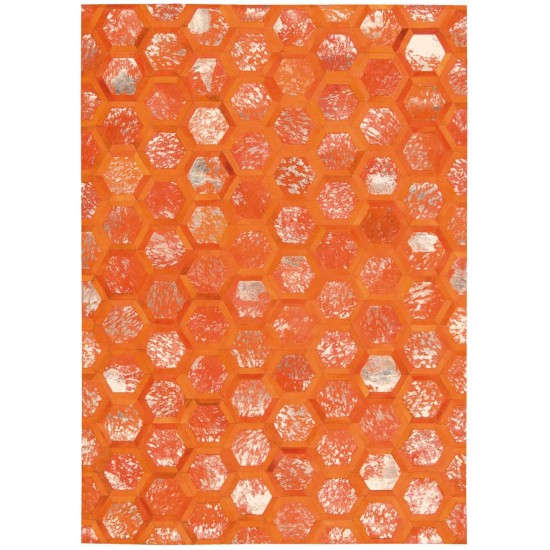 Michael Amini City Chic MA100 Area Rug, Tangerine, 5'3" x 7'5"