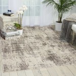 Michael Amini Gleam MA602 Area Rug, Ivory/Grey, 3'10" x 5'10"