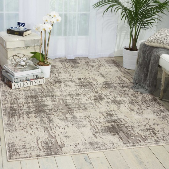 Michael Amini Gleam MA602 Area Rug, Ivory/Grey, 5'3" x 7'3"