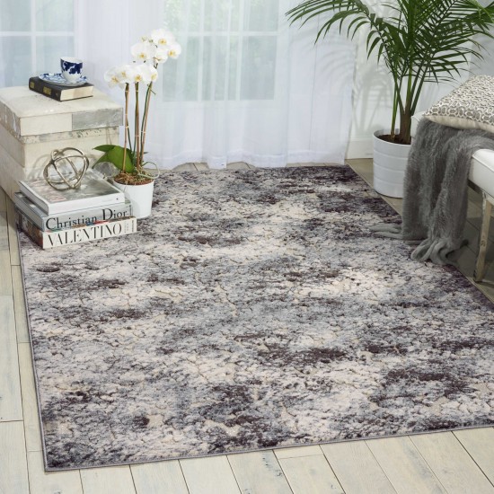 Michael Amini Gleam MA603 Area Rug, Ivory/Slate, 3'10" x 5'10"