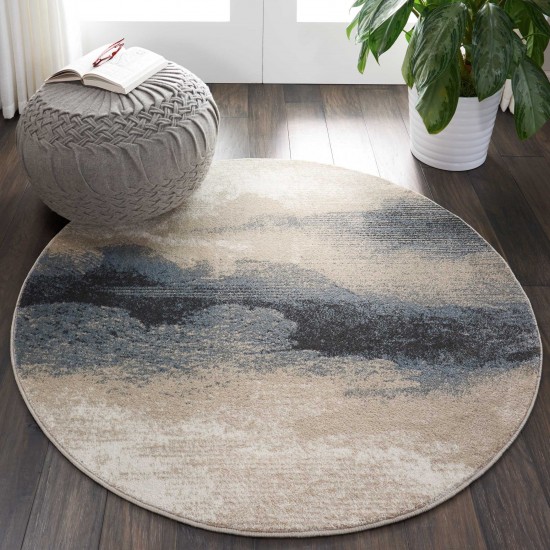 Nourison Maxell MAE06 Area Rug, Flint, 3'10" x Round