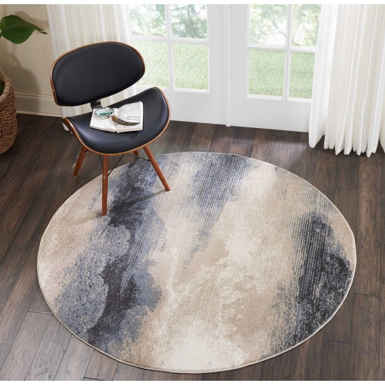 Nourison Maxell MAE06 Area Rug, Flint, 5'3" x Round