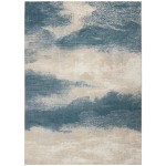 Nourison Maxell MAE06 Area Rug, Ivory/Teal, 5'3" x 7'3"