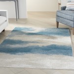 Nourison Maxell MAE06 Area Rug, Ivory/Teal, 5'3" x 7'3"