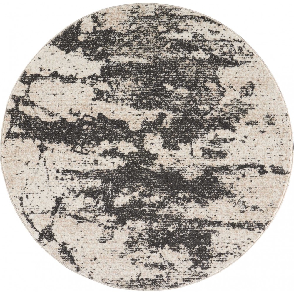 Nourison Maxell MAE07 Area Rug, Ivory/Grey, 3'10" x Round