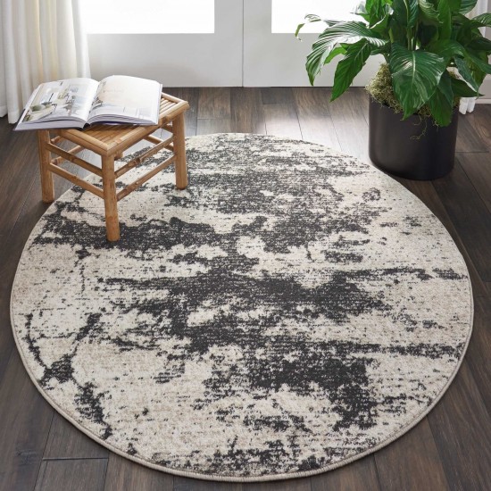 Nourison Maxell MAE07 Area Rug, Ivory/Grey, 3'10" x Round