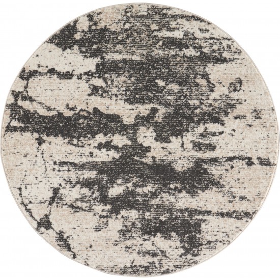 Nourison Maxell MAE07 Area Rug, Ivory/Grey, 5'3" x Round