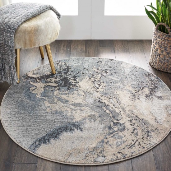 Nourison Maxell MAE08 Area Rug, Grey, 3'10" x Round