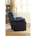 ACME Parklon Recliner, Blue Microfiber