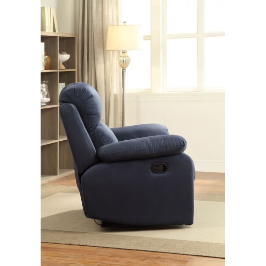 ACME Parklon Recliner, Blue Microfiber