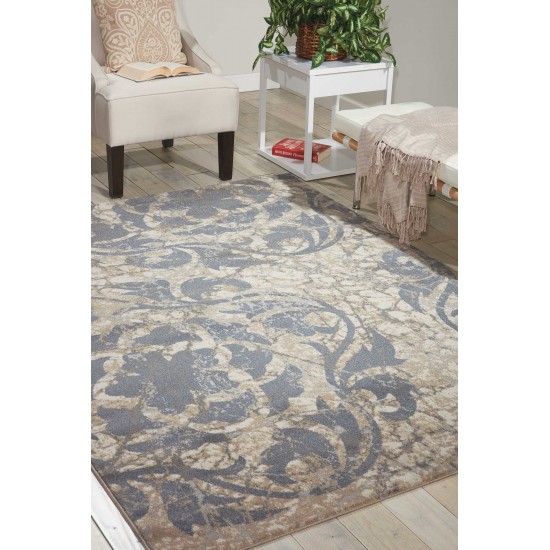 Nourison Maxell MAE10 Area Rug, Ivory/Blue, 5'3" x 7'3"