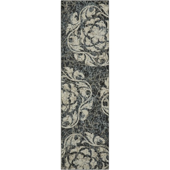 Nourison Maxell MAE10 Runner Rug, Ivory/Charcoal, 2'2" x 7'6"