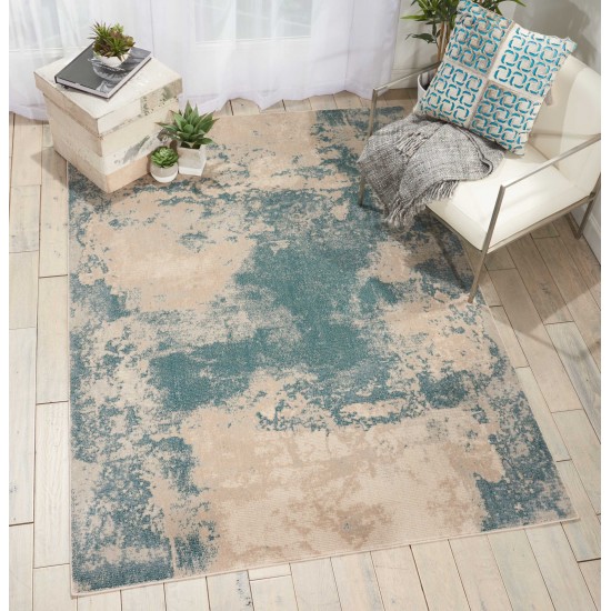 Nourison Maxell MAE13 Area Rug, Ivory/Teal, 3'10" x 5'10"