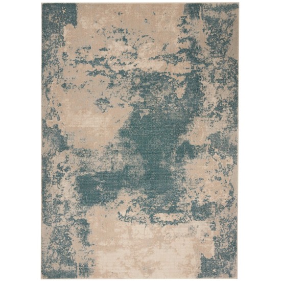 Nourison Maxell MAE13 Area Rug, Ivory/Teal, 5'3" x 7'3"