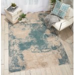 Nourison Maxell MAE13 Area Rug, Ivory/Teal, 7'10" x 10'6"