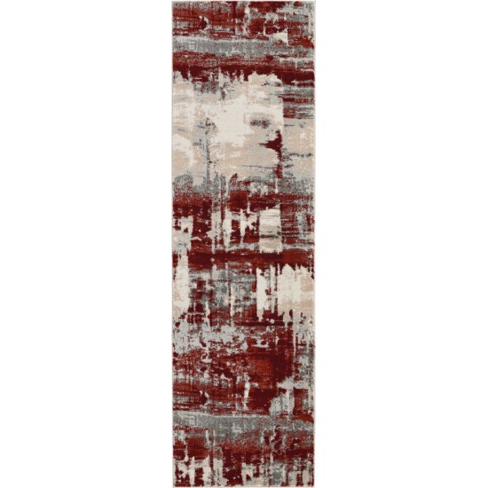 Nourison Maxell MAE14 Runner Rug, Ivory/Red, 2'2" x 7'6"