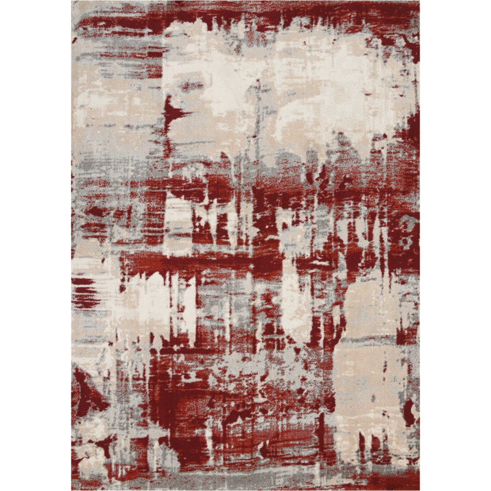 Nourison Maxell MAE14 Area Rug, Ivory/Red, 3'10" x 5'10"