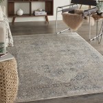 Kathy Ireland Home Malta MAI01 Area Rug, Ivory/Blue, 3'11" x 5'7"