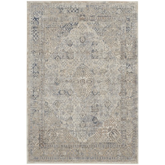 Kathy Ireland Home Malta MAI01 Area Rug, Ivory/Blue, 5'3" x 7'7"