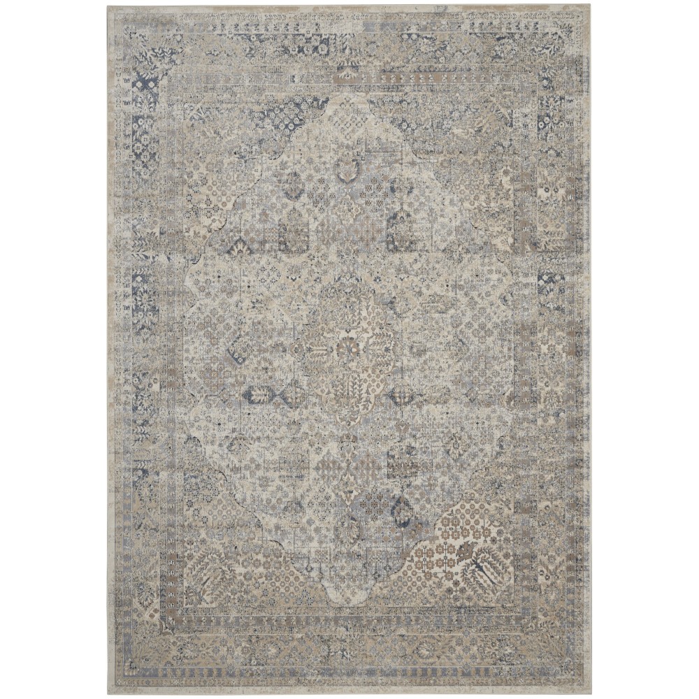 Kathy Ireland Home Malta MAI01 Area Rug, Ivory/Blue, 7'10" x 10'10"