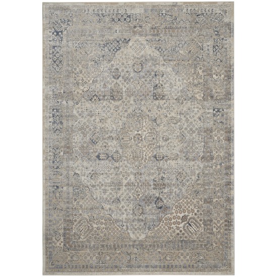 Kathy Ireland Home Malta MAI01 Area Rug, Ivory/Blue, 9' x 12'