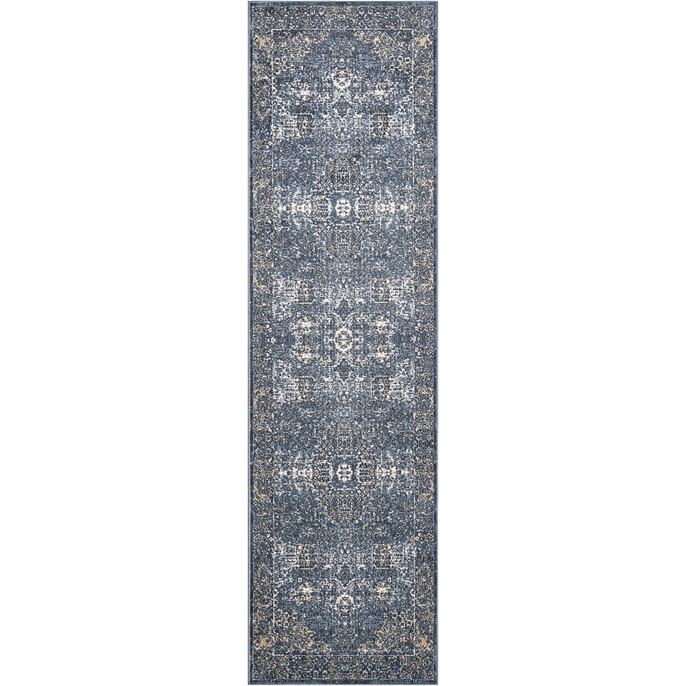 Kathy Ireland Home Malta MAI01 Runner Rug, Navy, 2'2" x 7'7"